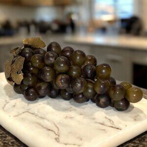 Vintage Plastic Rubber Grapes Cluster Decorative Fruit Green Brown Gold
